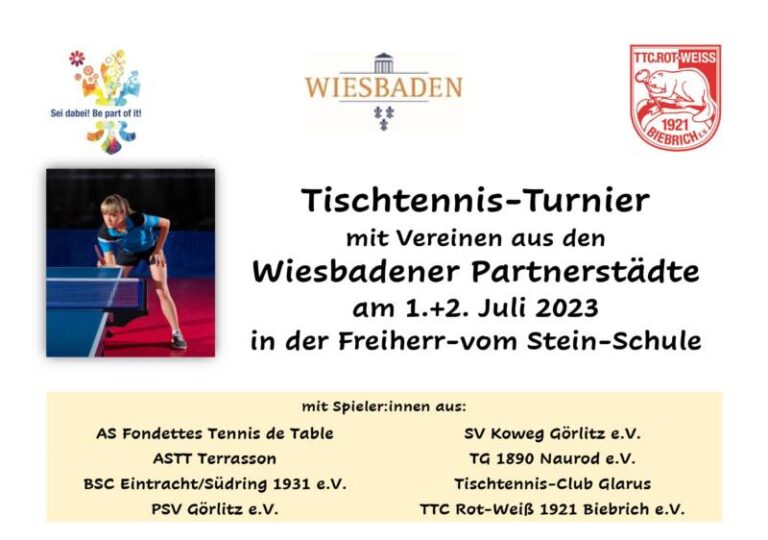 Tischtennis-Turnier der Partnerstädte